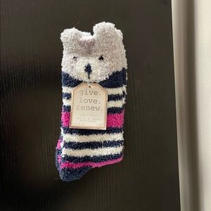 Teddy bear plush socks NWT super soft